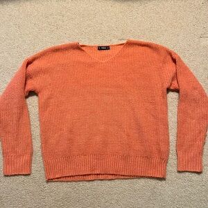 SHEIN orange v-neck sweater